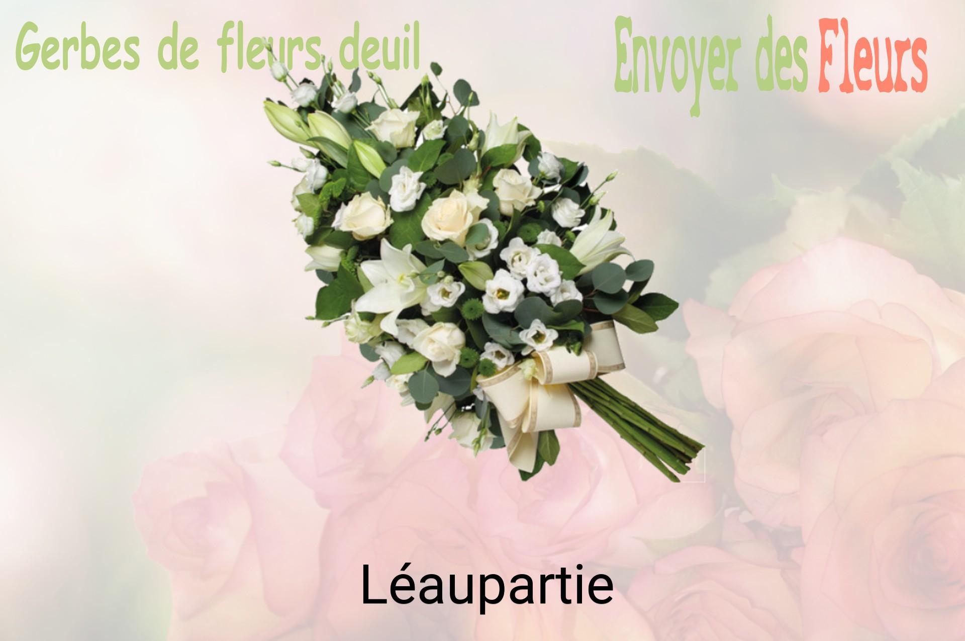 Gerbe de fleurs de deuil livrée à Léaupartie